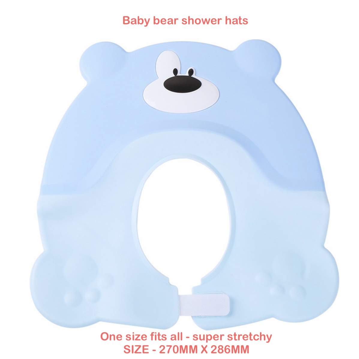 Silicone Baby Bear Shower Hat Blue LucyMelon