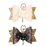 “luxury bows sequins sparkle dance party sydney lucymelon blue beige pastel gold pink peach flowers sparkly fashion kids girl stylish ballerina ballet hair clip"