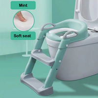 “Mint Step up cushioned toilet seat for children kids potty training ladder toilet safety non-slip lucymelon Sydney"